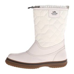 COACH WHITE "SPARROW"  LEATHER/NYLON BOOTS  SIZE 9.5